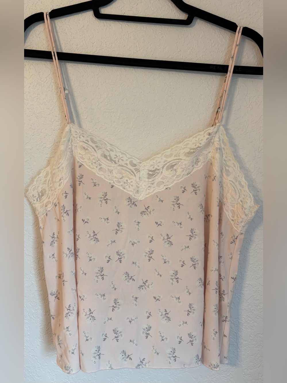 Abercrombie & Fitch Blush Pink Floral Lace-Trim Cami